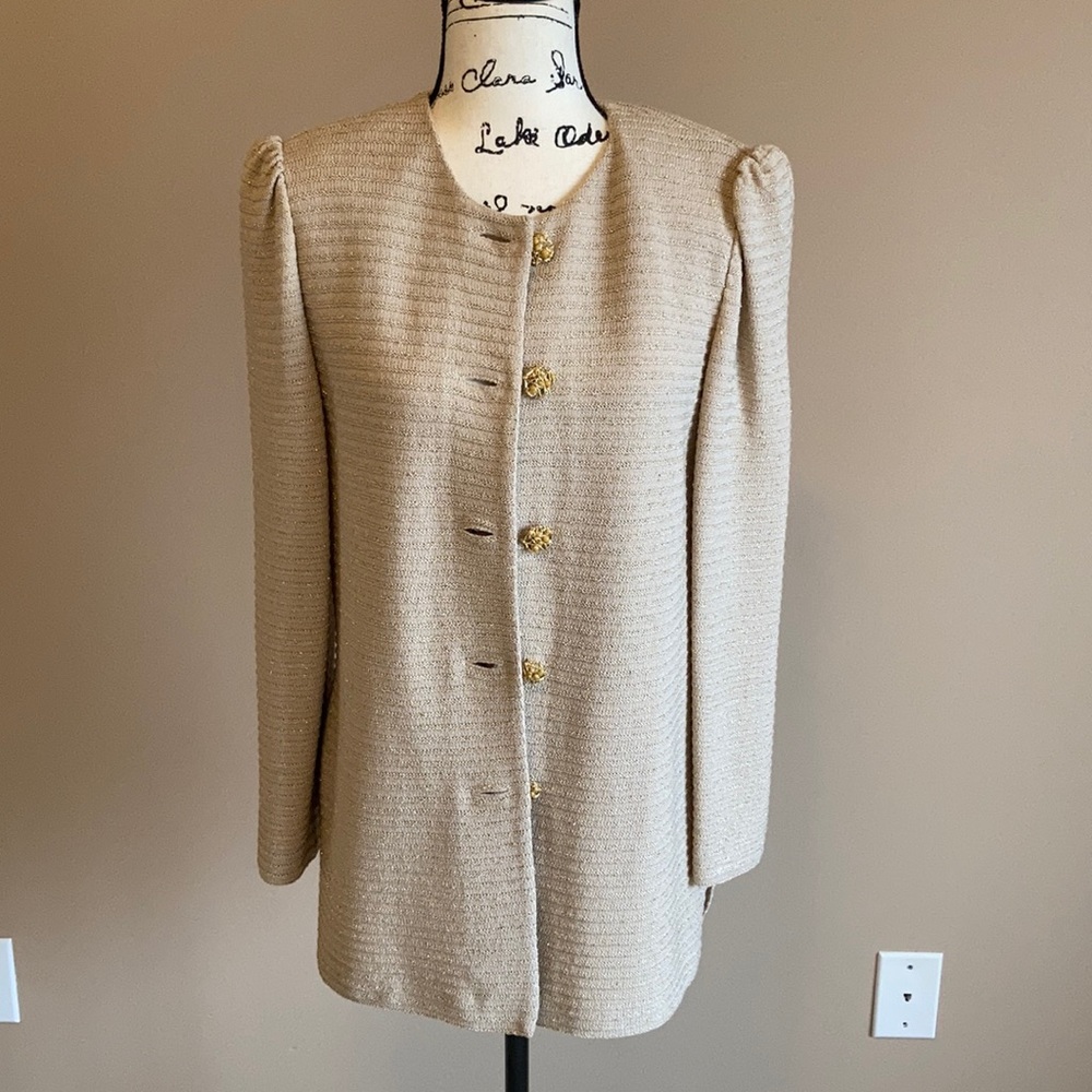 Authentic St. John Metallic Ribbon Jacket - size 8